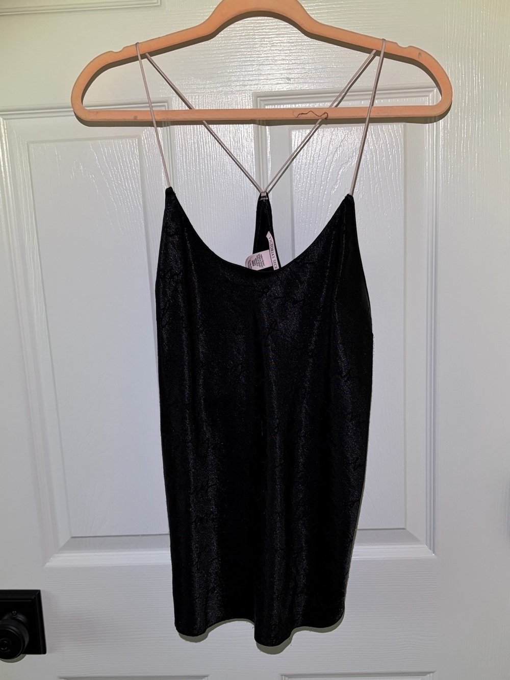Victoria's Secret Black Racerback Tank with Thin Straps & Piping. XL